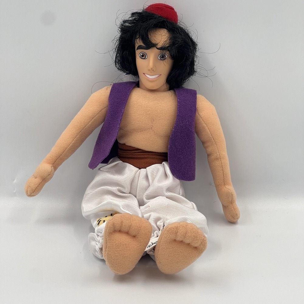 Disney Aladdin Plush Bean Bag Doll With Vinyl Face NWT Theme Park Edition